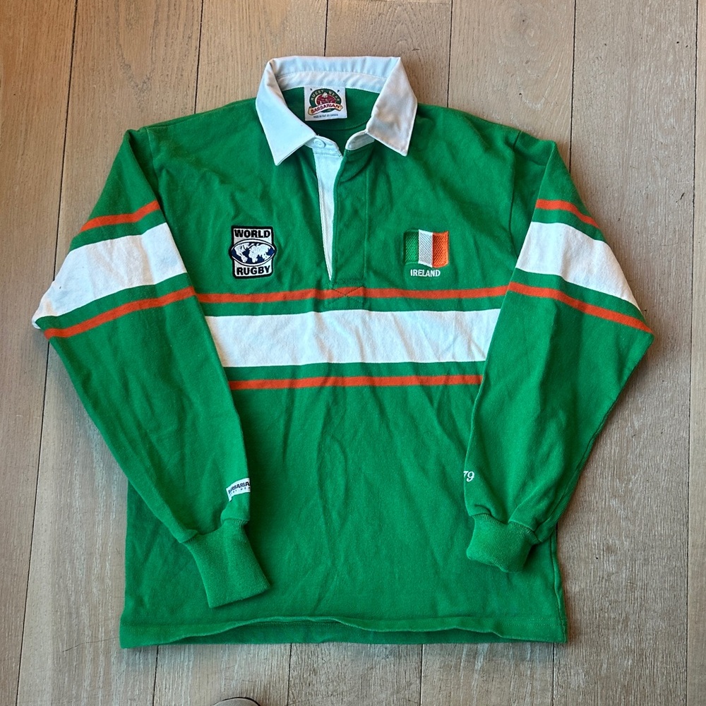 World Rugby Green and White Men's Jersey